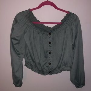 Off the shoulder long sleeve top